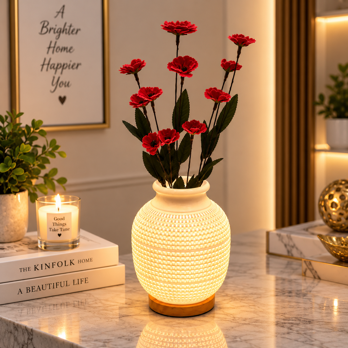 Electric Casa Bloom Vase Table Lamp (3 Light Color Modes)