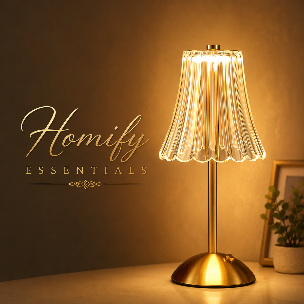 Glow Crystal Rechargeable Table Desk Lamp
