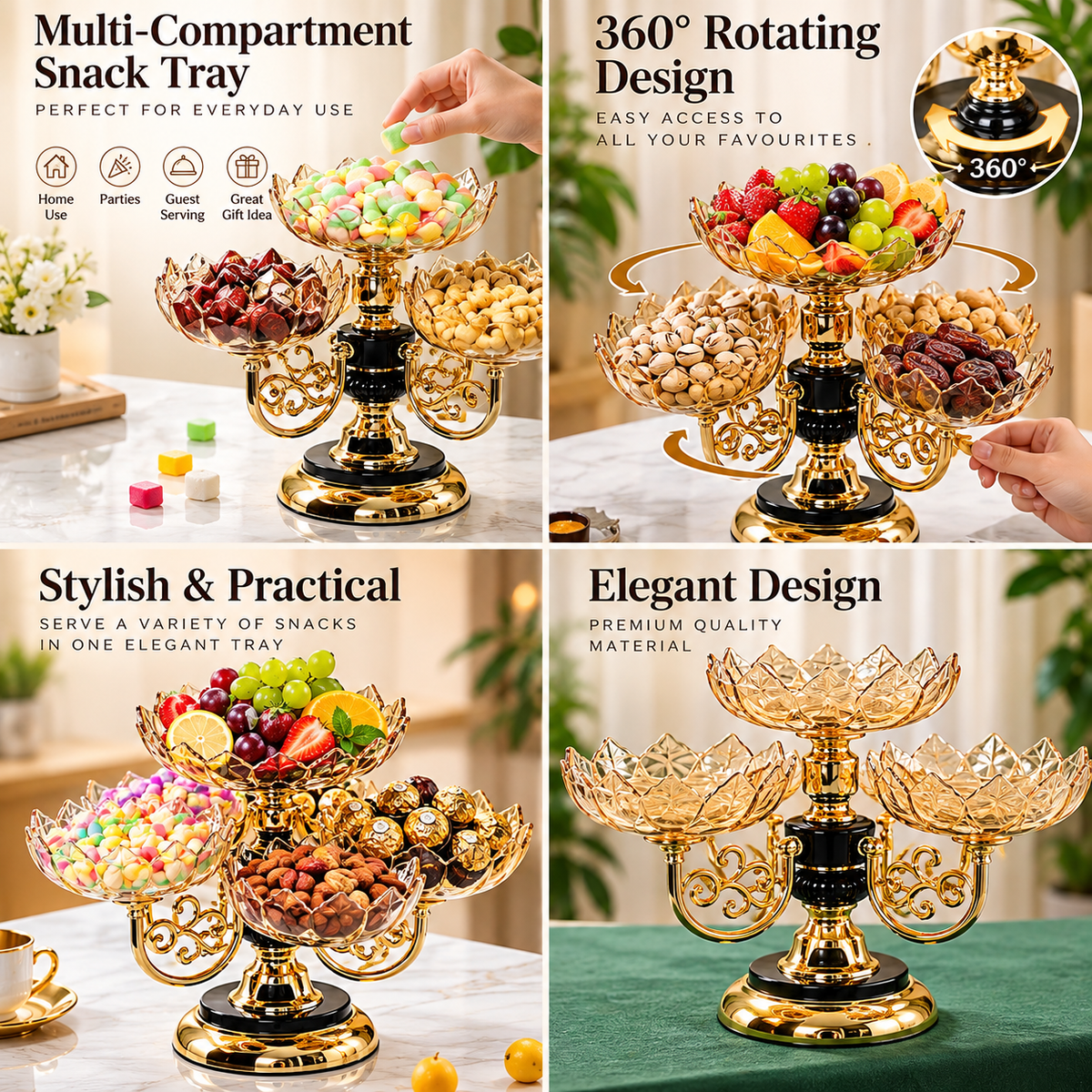 Luxury 5-Tier Rotating Serving Stand