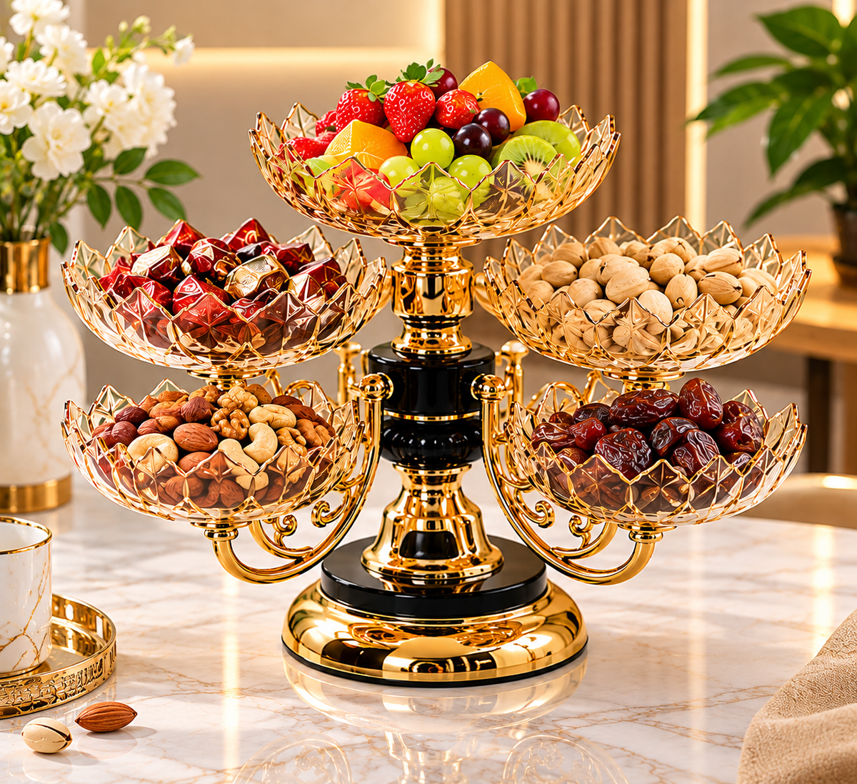 Luxury 5-Tier Rotating Serving Stand