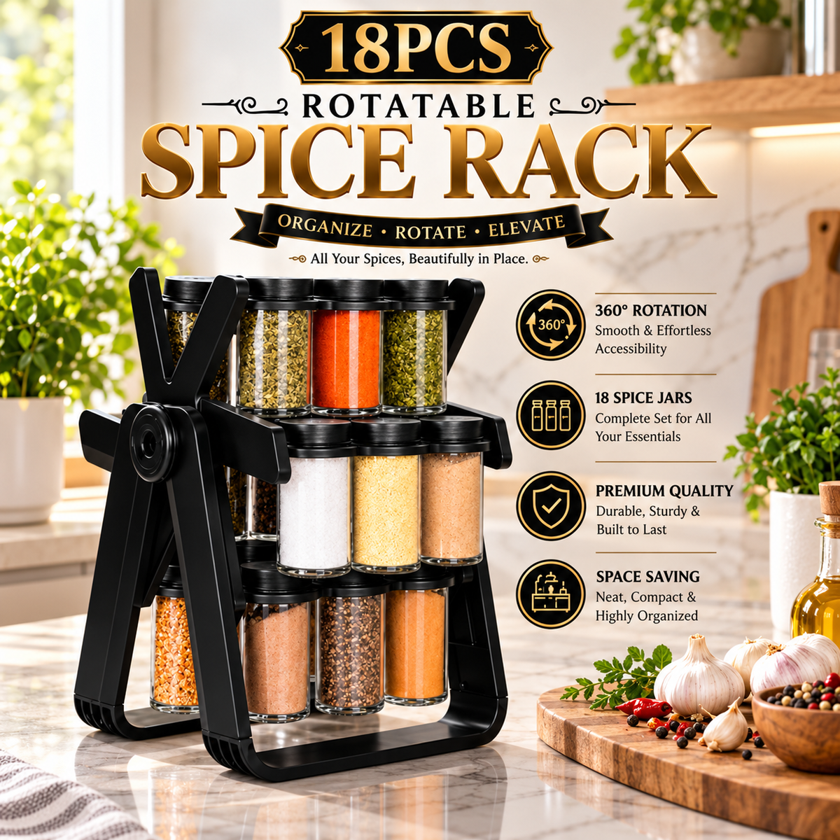 18-in-1 Rotating Spice Organizer
