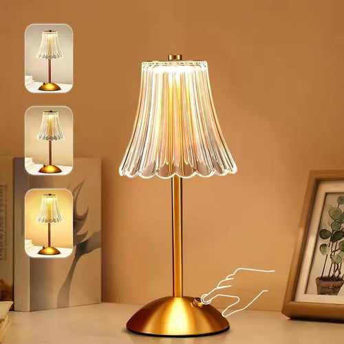 Glow Crystal Rechargeable Table Desk Lamp