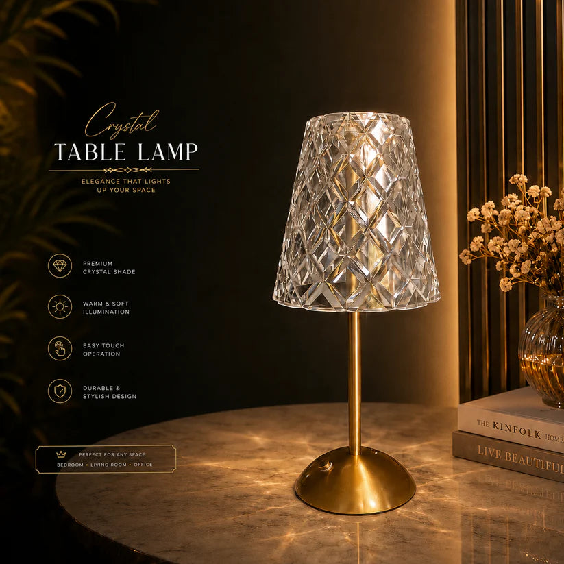 Vintage Crystal Rechargeable Table Lamp