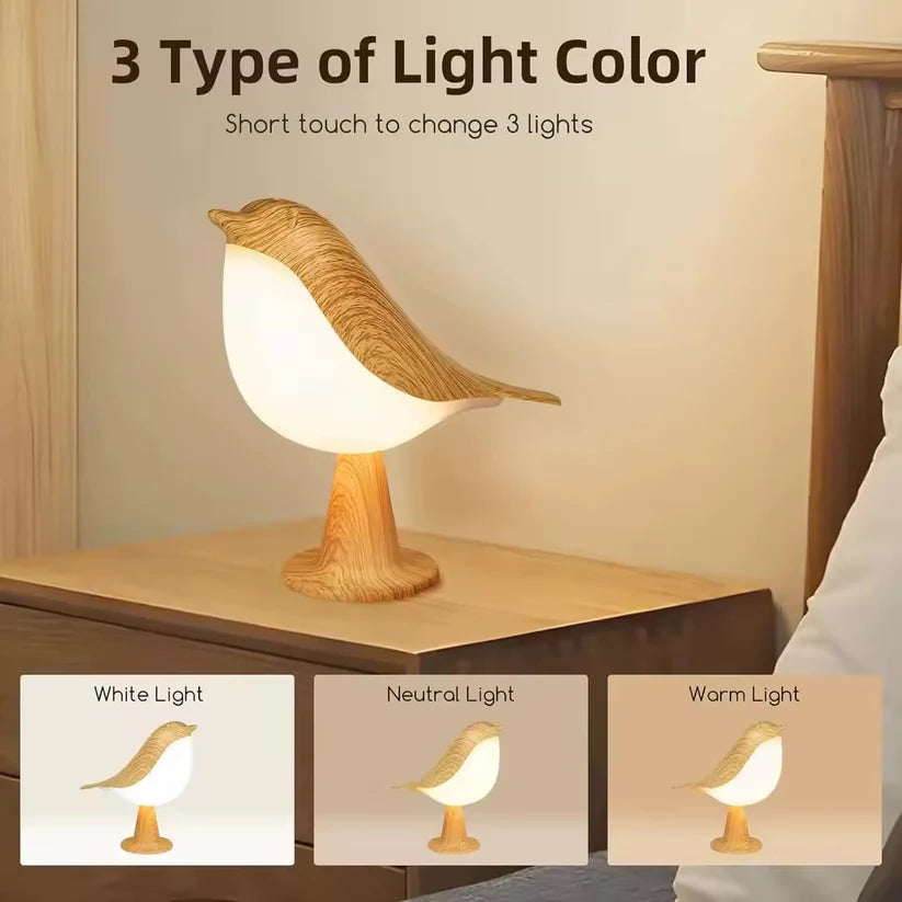 Rechargeable Bird Decorative Table Lamp,3 Color Modes