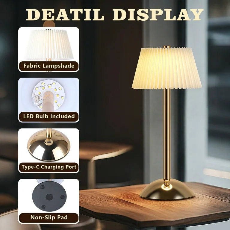 Retro Fat Rechargeable Table Desk Lamp