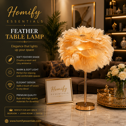 18" Feather Table Lamp