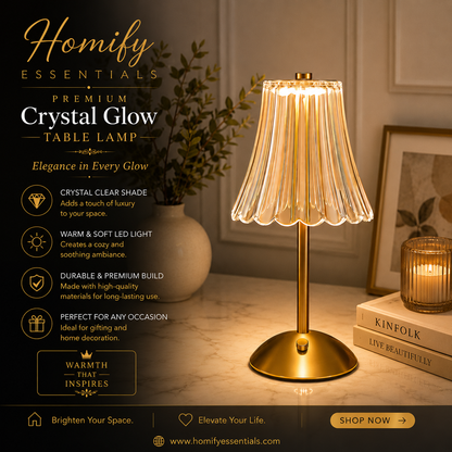 Glow Crystal Rechargeable Table Desk Lamp