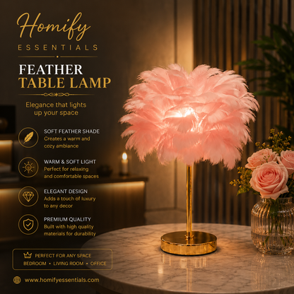 18" Feather Table Lamp