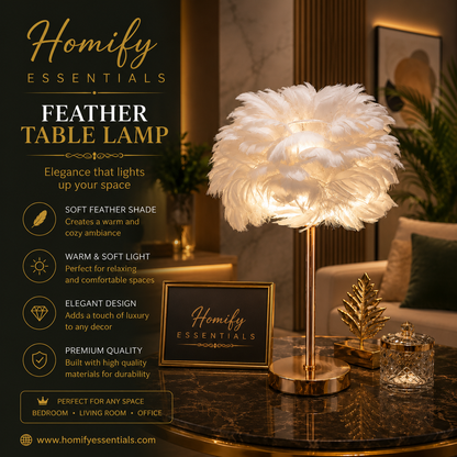 18" Feather Table Lamp