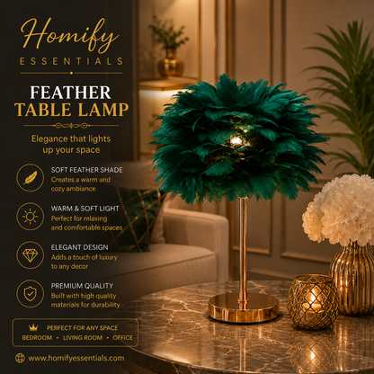 18" Feather Table Lamp