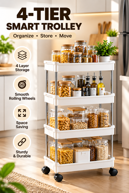 4 Tier Smart Storage Trolley