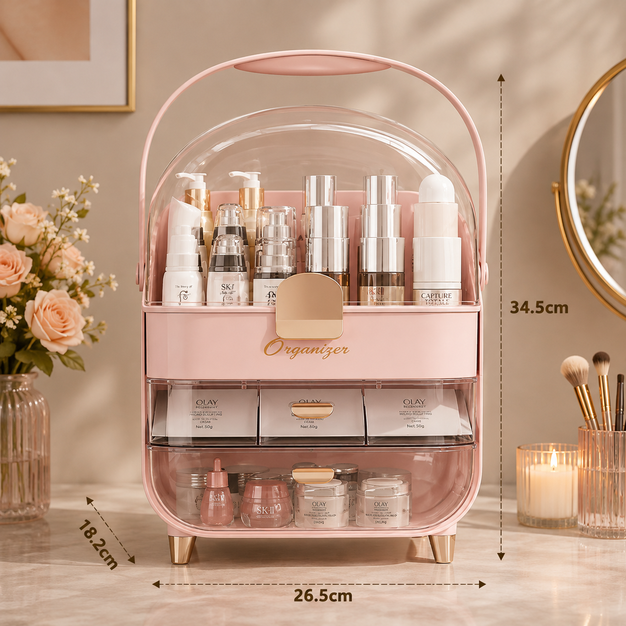 Layered Makeup & Beauty Storage Organizer