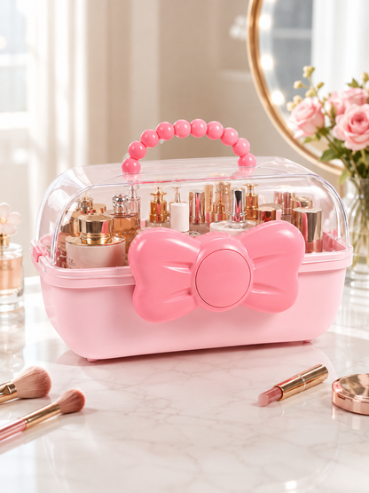 Makeup & Cosmetics Organizer Box with Bow Design