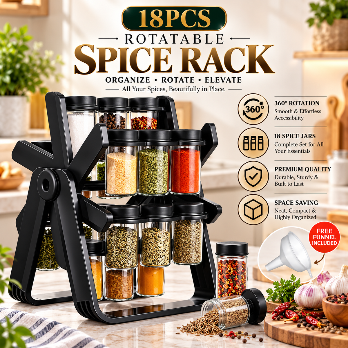 18-in-1 Rotating Spice Organizer