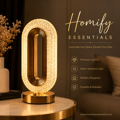 Oval Rechargeable Crystal Led Lamp (3 Color Modes)